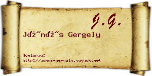 Jónás Gergely névjegykártya
